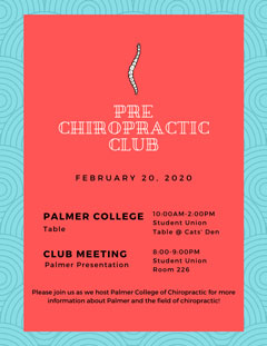 Pre-Chiropractic Club Event Flyer