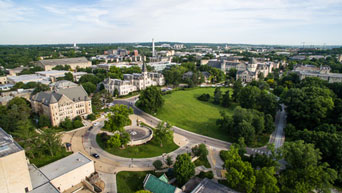 Aerial image of K-State's Manhattan campus