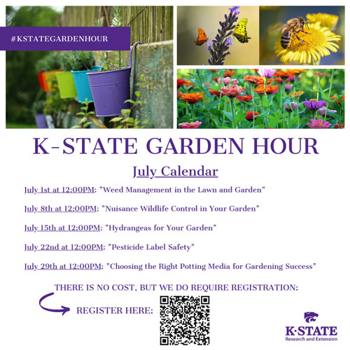K-State Garden Hour - July Schedule