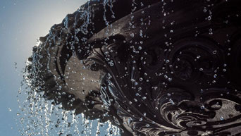 Water fountain at K-State Gardens 