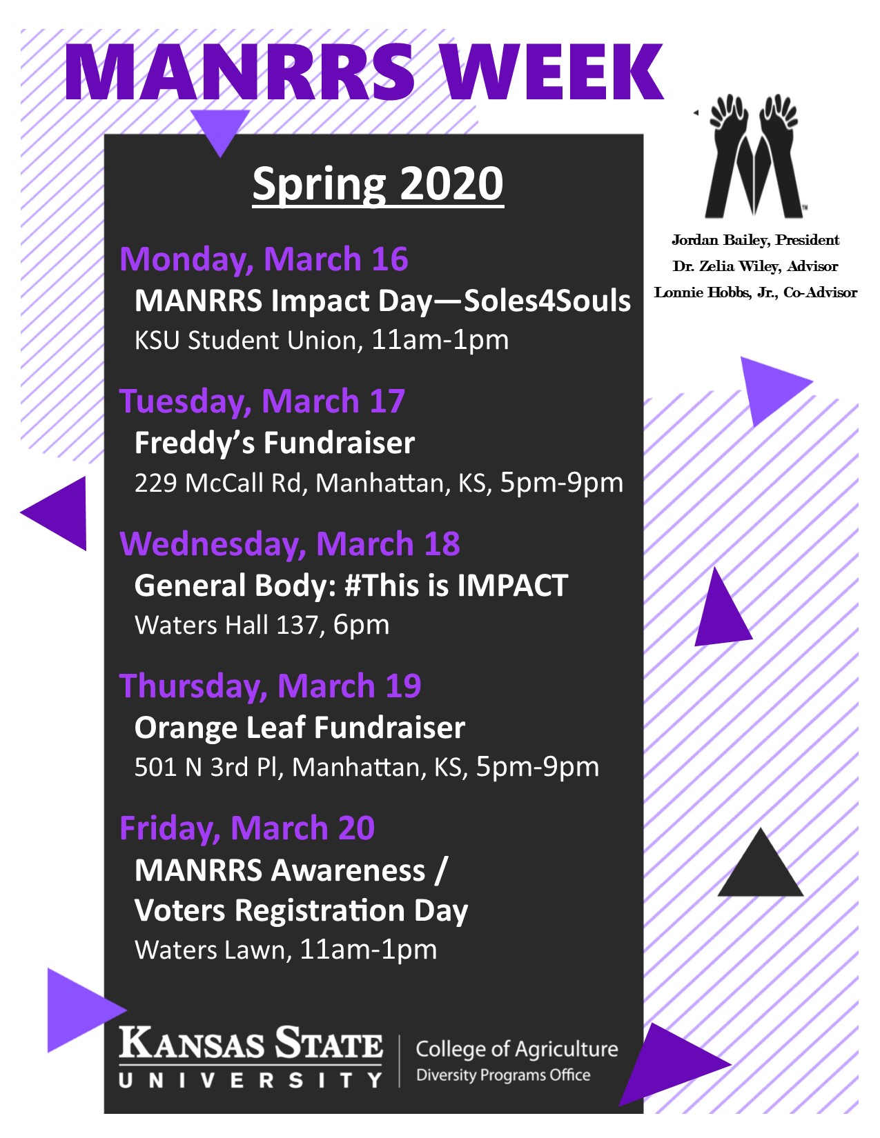 The spring 2020 MANRRS Week flyer