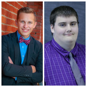 Zechariah Rose, left, junior in applied business and technology, has been elected K-State Polytechnic’s Student Governing Association president for 2020-2021. Jacob Worm, right, senior in mechanical engineering technology, will serve as SGA vice president