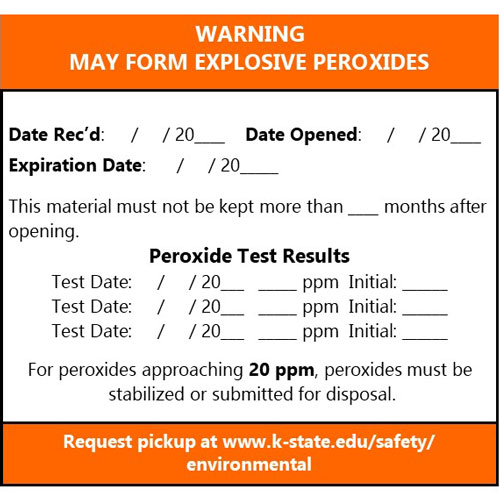 Peroxide Former label