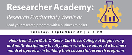 Research productivity webinar: lead your research program with a business mindset  