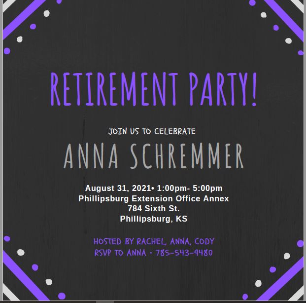 Retirement Invitation for Anna Schremmer