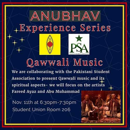 SPICMACAY Anubhav: Qawwali music poster