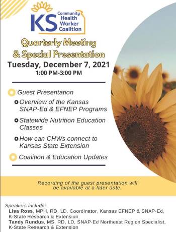 Flyer for KsCHW Coalition quarterly meeting featuring SNAP-Ed