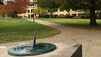 The sundial at the center of the Quad.