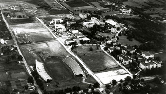 Aerial view of campus in 1931