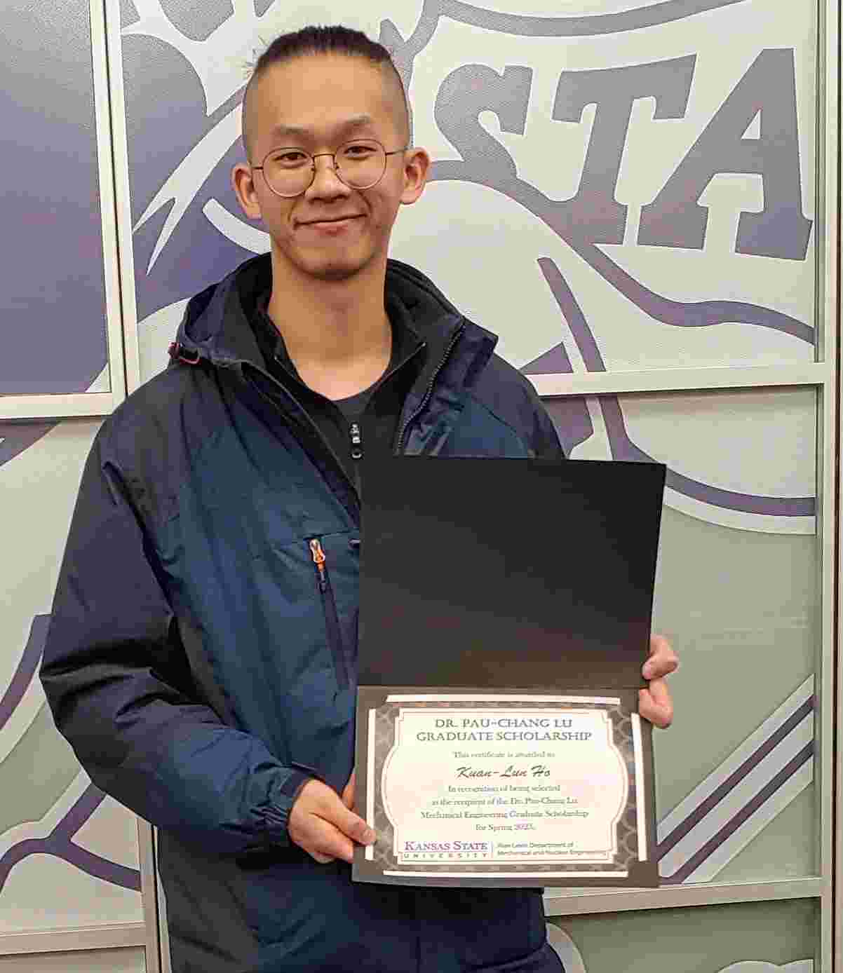 Kuan-Lun Ho, recipient of the Pau-Chang Lu Mechanical Engineering Graduate Scholarship