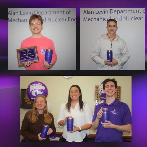 Graduating senior award winners from the Alan Levin Department of Mechanical and Nuclear Engineering.