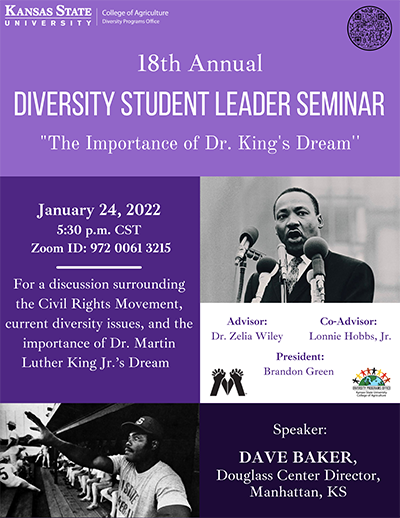 MLK Jr. Student Leader Reception Flyer