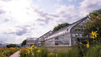 The historic Conservatory at the K-State Gardens.