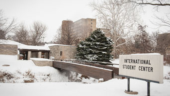 Snow at the International Student Center