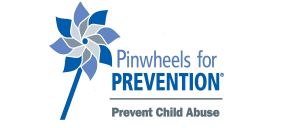 Blue pinwheels for prevention of child abuse