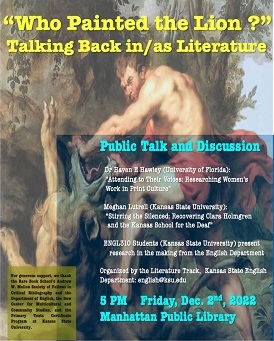 Flyer for Who Painted the Lion Symposium