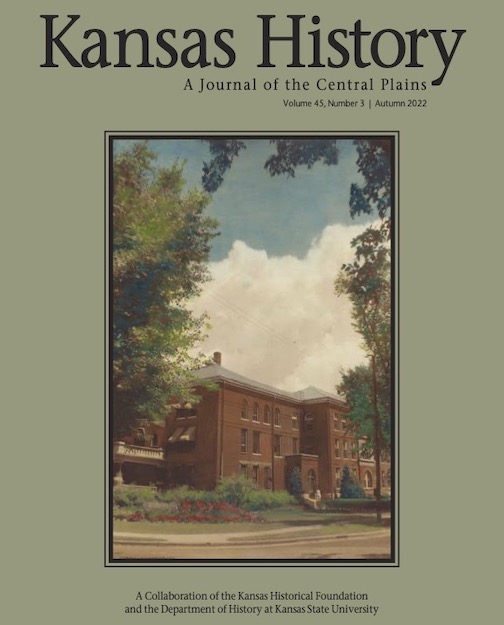 Green cover of Autumn 2022 issue, with a painting of Stormont Vail Hospital centered.