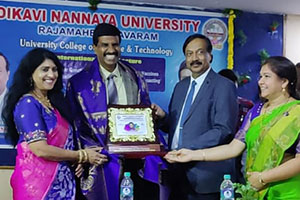 Roman Ganta was recognized at Adikavi Nannaya University in India
