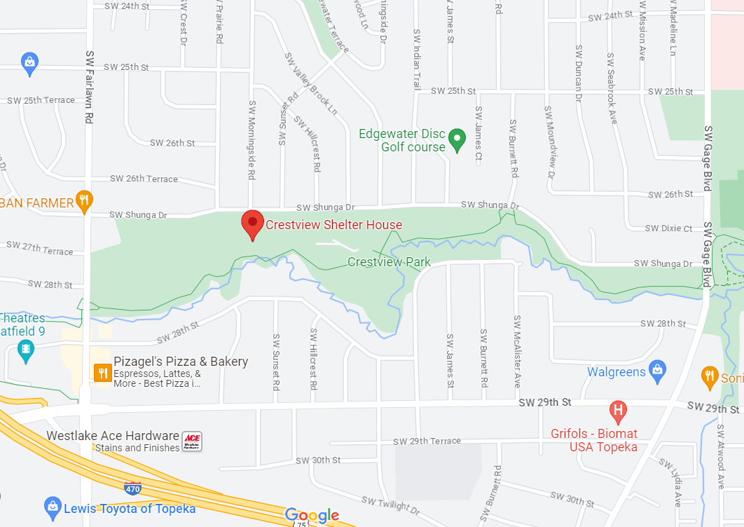 Map to Crestview Shelter House