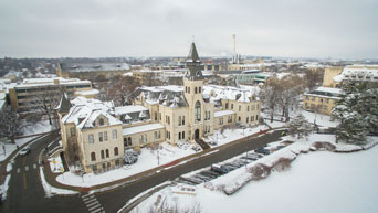 Anderson Hall in the winter