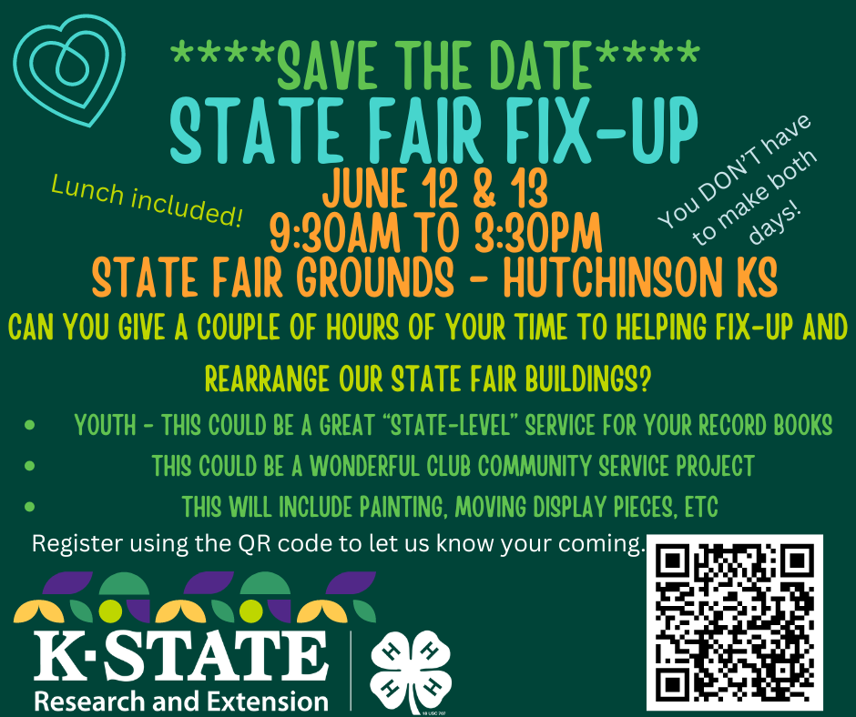 Save the Date! Kansas 4H State Fair FixUp Days