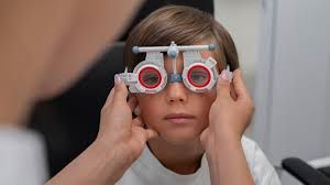 Child getting eye exam
