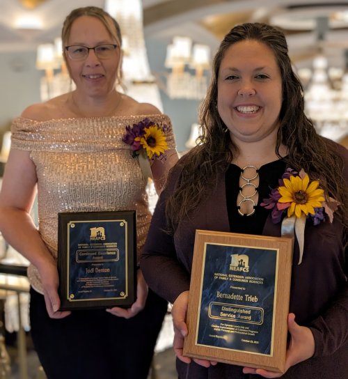 Jodi Denton & Bernadette Trieb with NEAFCS Awards.