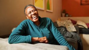 Laughing older woman
