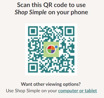 shop simple qr code