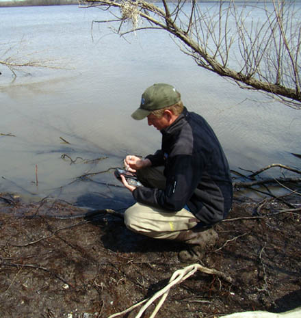 Matt studying river otters