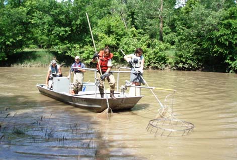 Students working on the Kansas River
