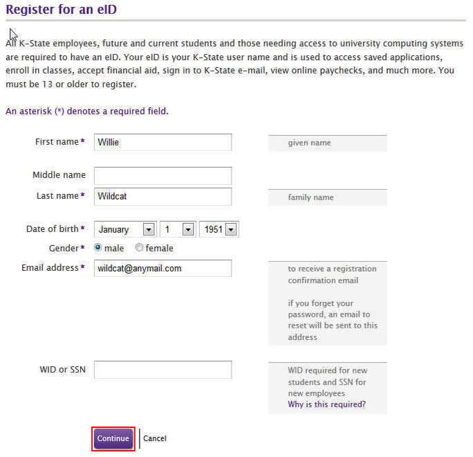 Register for an eID