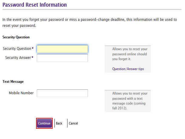 Password Reset