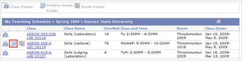 Faculty Center - Midterm Grade Roster selection