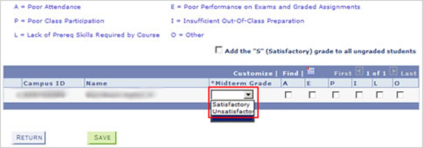 Midterm Grade Roster