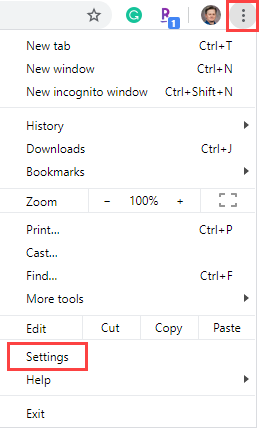 Click the Tools button then Settings
