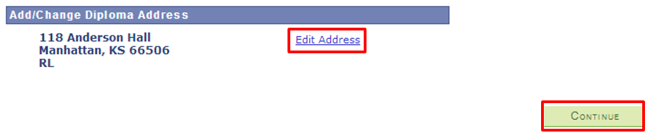 Verify your Diploma Address, edit if needed