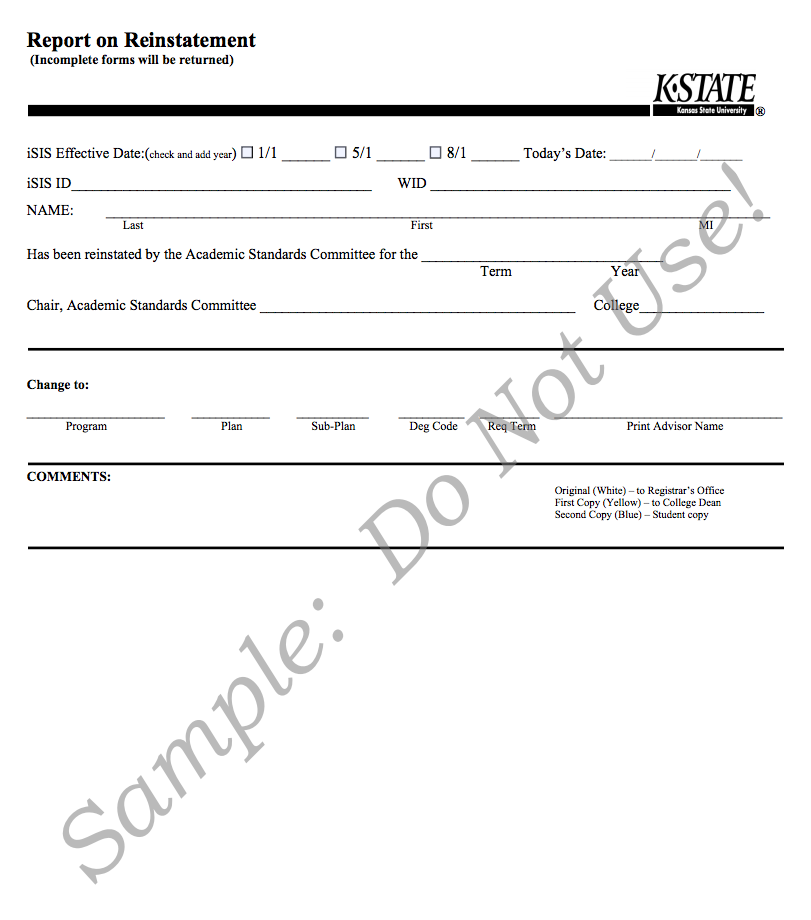 Student Program Plan Reinstatement Form