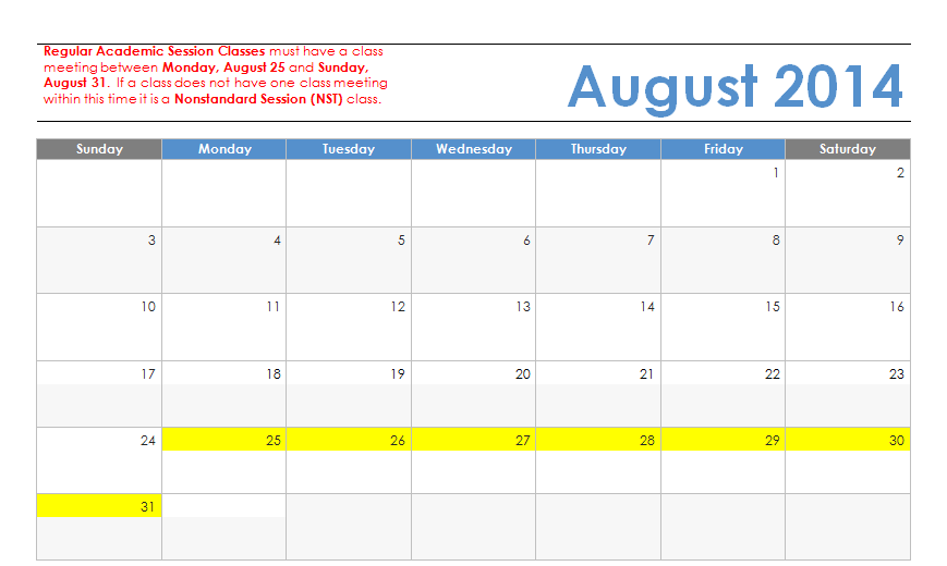 August 2014 Regular VS NonStandard definition