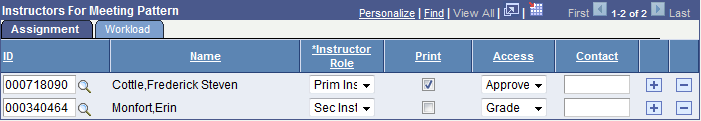 Add or update instructors for Meeting Pattern