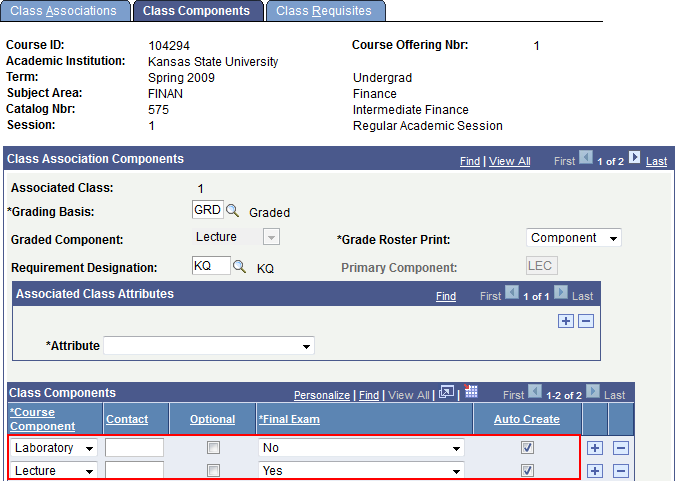 One to One Component Class Components page