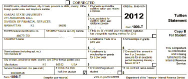 Printed 1098T Tax Form