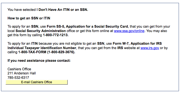 Don't have an ITIN or SSN number