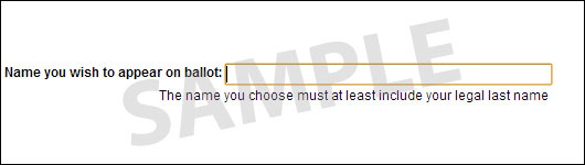 Specify how your name will appear on the ballot