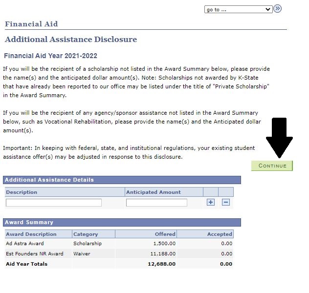 Image of assistance disclosure