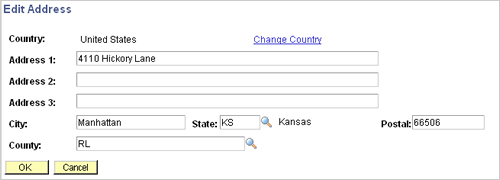Picture of the Edit Address page.