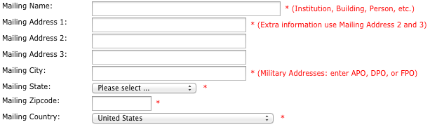 Enter mailing address 
