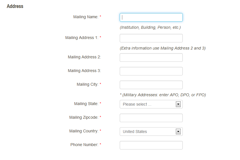 Enter the Recipients name and address