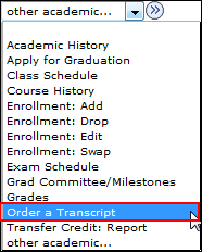 Select Order a Transcript