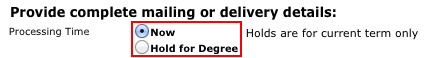 Select Processing Time
